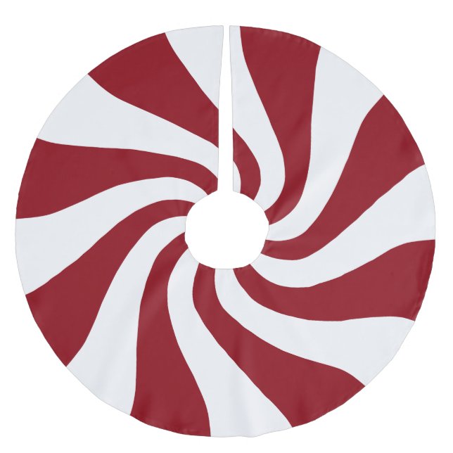 Färg Peppermint Swirl Träd Skirt Julgransmatta Borstad Polyester (Framsidan)