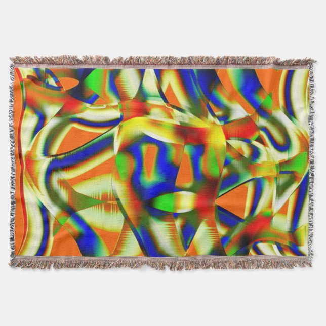 Färg-plåster på böjda bistrimlor filt (Framsidan)