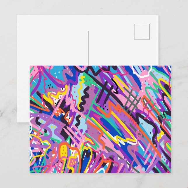 Färg Play Abstrakt Art Vykort (Fram/baksida)