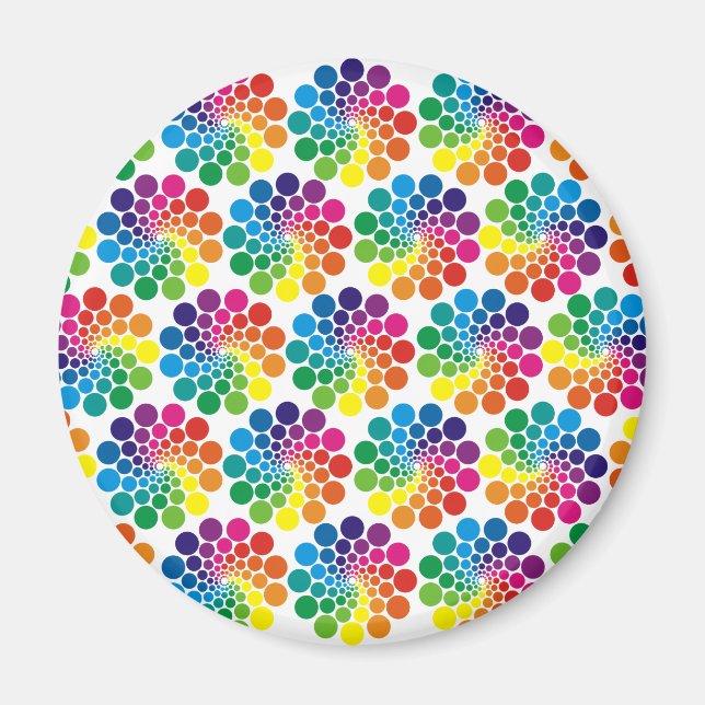 Färg Points Circle Mönster + din bakgrund Magnet (Framsidan)