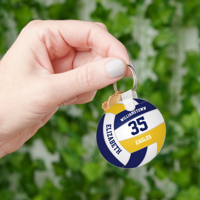 färg-pojkar i marinblått guld-laget nyckelring (Hand)