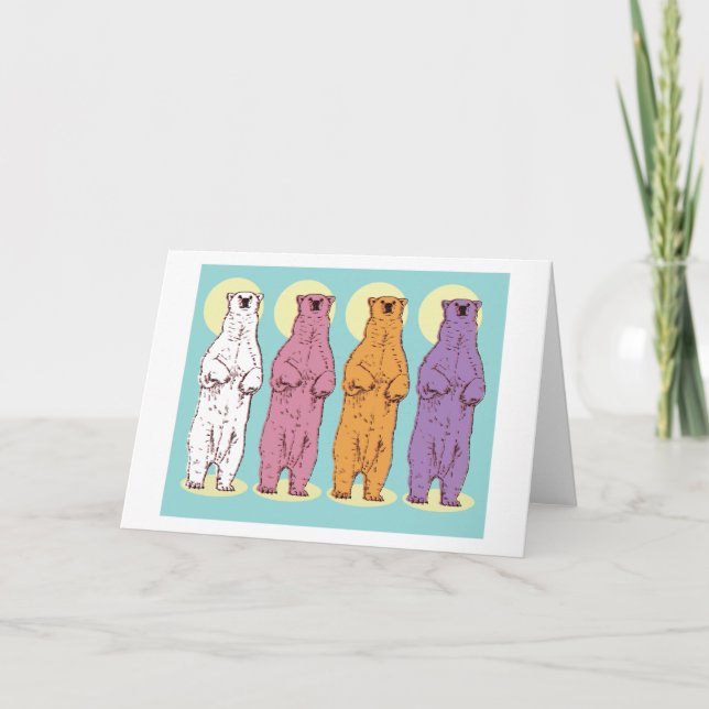 Färg Polar Bears Greeting Card Kort (Framsida)