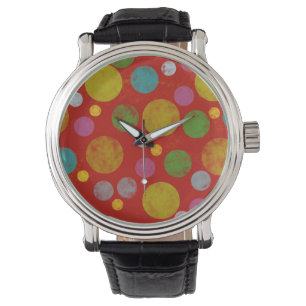 färg polka dots mönster armbandsur