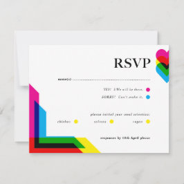 Färg Pop Bröllop RSVP-kort OSA Kort