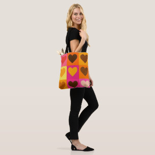 Färg Pop Heart Tote Tygkasse