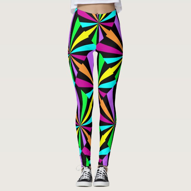 Färg Pop Neon Leggings (Framsida)
