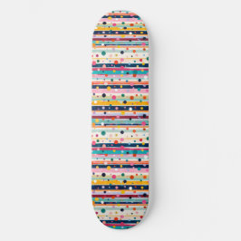 Färg Pop Polka Rand Mönster Mini Skateboard Bräda 18,5 Cm