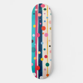 Färg Pop Polka Rand Mönster Mini Skateboard Bräda 18,5 Cm