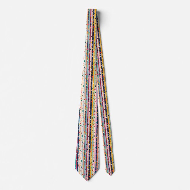 Färg Pop Polka Rand Mönster Slips (Framsida)