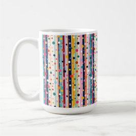Färg Pop Polka Randmönster Kaffemugg