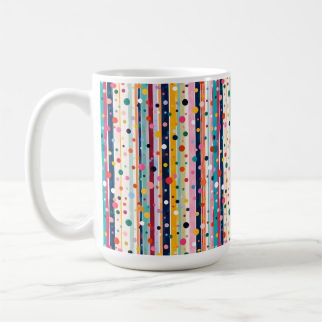 Färg Pop Polka Randmönster Kaffemugg (Vänster)