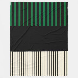 Färg Pop Rand - Grönt, grädde och svart Fleecefilt