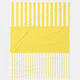 Färg Pop Rand - Lemon Gult och White Fleecefilt