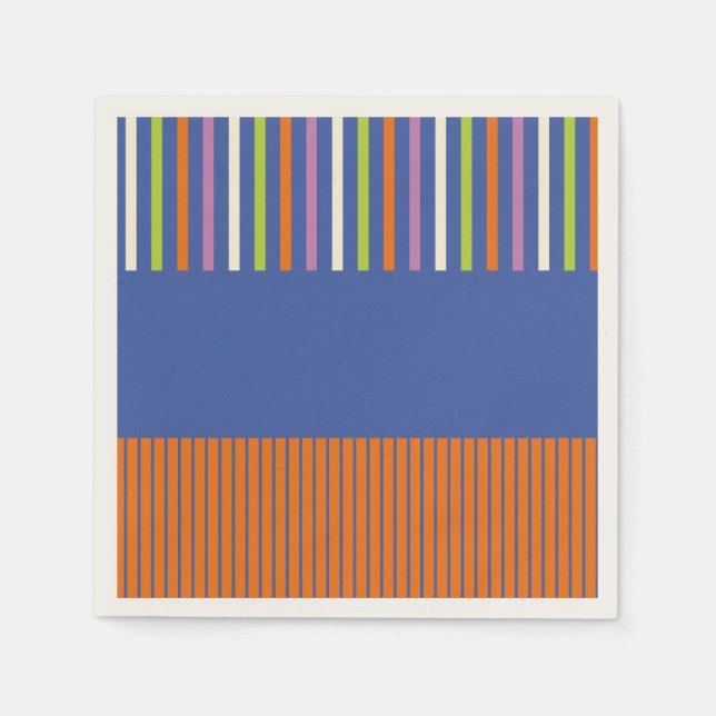 Färg Pop Rand modern, strimlad design Pappersservett (Framsidan)