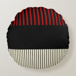 Färg Pop Rand - Red & Cream Rund Kudde