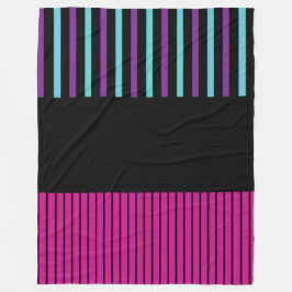 Färg Pop Rand - Rosa, Lila, blått och svart Fleecefilt