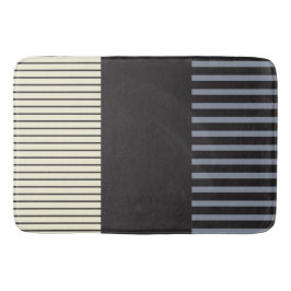 Färg Pop Rand - Svart, Grått och Cream Badrumsmatta