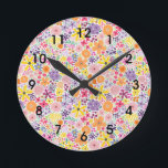 Färg Pop Wildblommor Rund Klocka<br><div class="desc">Färg Pop Wildblommor har hand plockade,  blommigtar med vattenfärg i ljust,  lycklig färger inklusive nyp,  orangar,  lila,   och gröntar. Lägg till en popo från färg till din dekoration med hemdekaler från vår poppsamling i Färg! Blanda och matcha.</div>