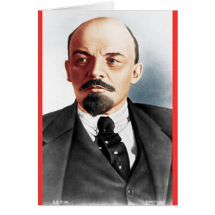 Färg porträtt i Lenin Hälsningskort