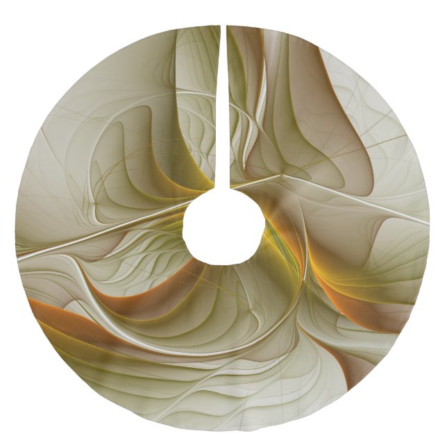 Färg Precious Metall, Abstrakt Fractal Art Julgransmatta Borstad Polyester (Framsidan)