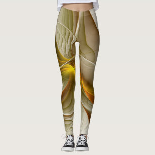 Färg Precious Metall, Abstrakt Fractal Art Leggings