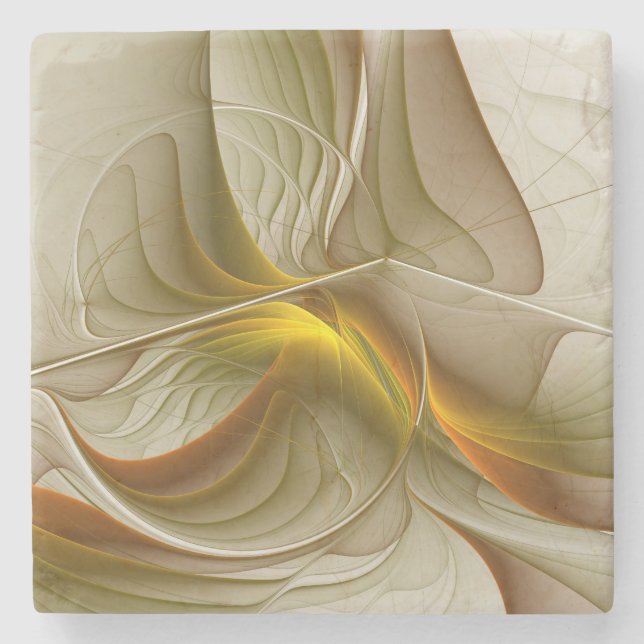 Färg Precious Metall, Abstrakt Fractal Art Stenunderlägg (Framsidan)