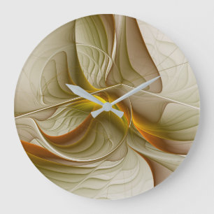 Färg Precious Metall, Abstrakt Fractal Art Stor Klocka