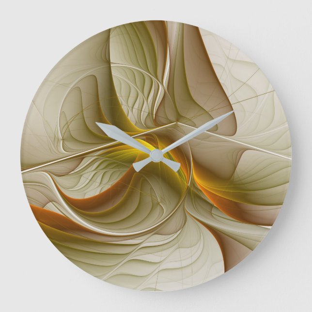 Färg Precious Metall, Abstrakt Fractal Art Stor Klocka (Framsida)