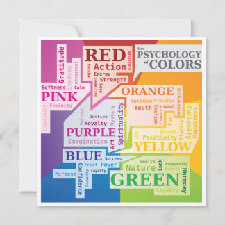 Färg Psychology Ord Cloud Illustration Boxes Julkort