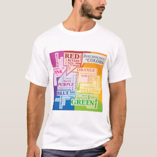 Färg Psychology Ord Cloud Illustration Boxes T Shirt