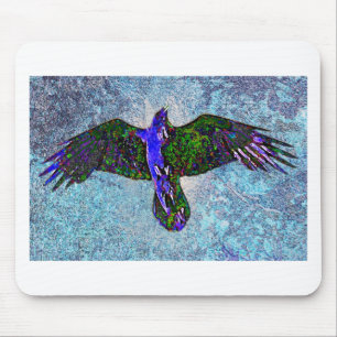 Färg Raven On Blue Musmatta