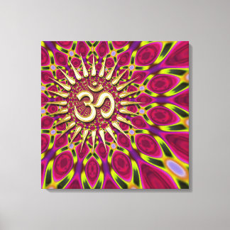 Färg Rays Guld om Sign Psychedelic Canvas