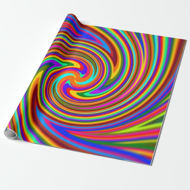 Färg Rays Rainbow Swirl Wrapping Papper Presentpapper (Utrullad)
