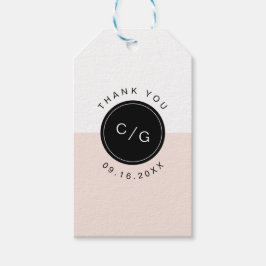 Färg redigerbar minimalistisk modern bröllop monog presentetikett