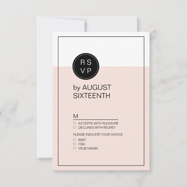 Färg redigerbar minimalistisk modern bröllop OSA (Framsida)