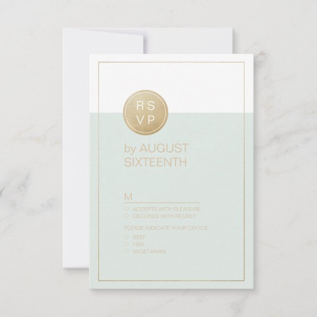 Färg redigerbar minimalistisk modern bröllop OSA (Framsida)