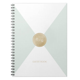 Färg-redigerbar monogram modern gäst i bröllop bok anteckningsbok