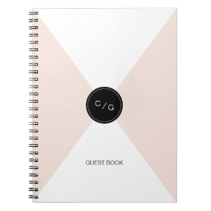 Färg-redigerbar monogram modern gäst i bröllop bok anteckningsbok med spiral
