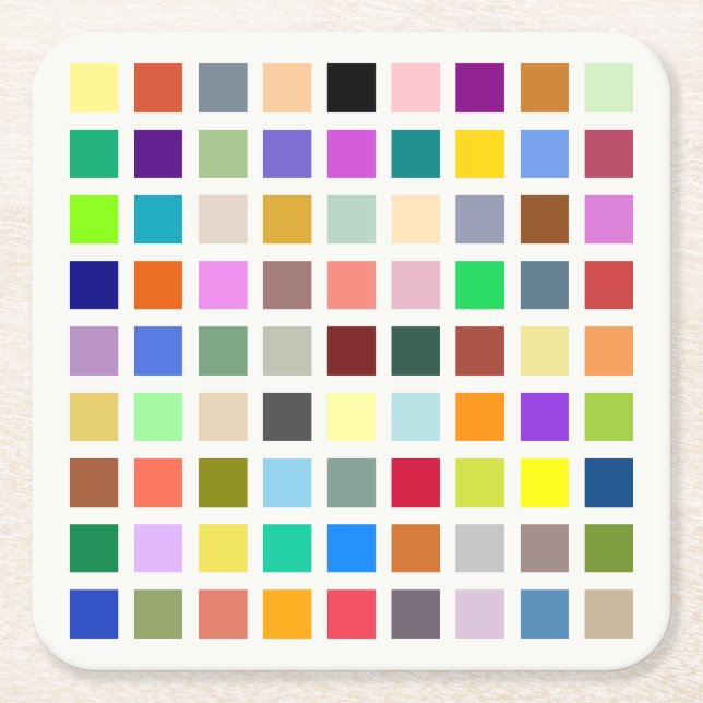 Färg, regnbåge och mer - 81 nyanser underlägg papper kvadrat (Framsidan)
