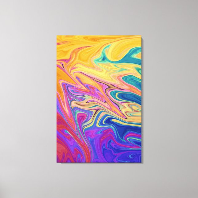 Färg River Abstrakt Painting | Bästa konst Canvastryck (Framsida)