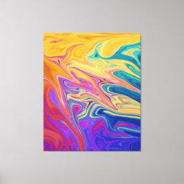 Färg River Abstrakt Painting | Bästa konst Canvastryck