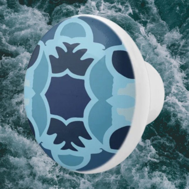 Färg Roligt Blue Collage Ceramic Knob Knopp (Skapare uppladdad)