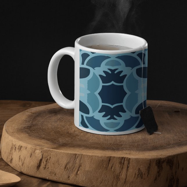 Färg Roligt Blue Collage Classic Mugg (Skapare uppladdad)