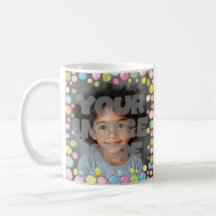 Färg Roligt Pastel Bubble Ram Gräns för foton Kaffemugg
