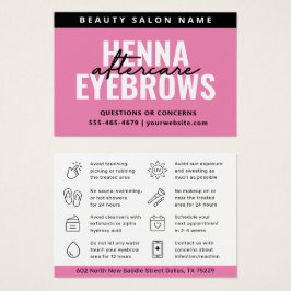 Färg Rosa Eyebrow Tint Henna Brows Eftervård Visitkort
