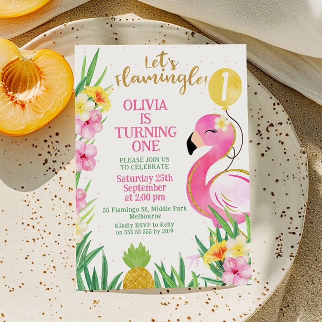 Färg Rosa Vattenfärg Låt oss Flamingle Birthday Inbjudningar (Let's Flamingle Birthday Invitation, Pink Flamingo Birthday Invitation Editable, Flamingo Party )