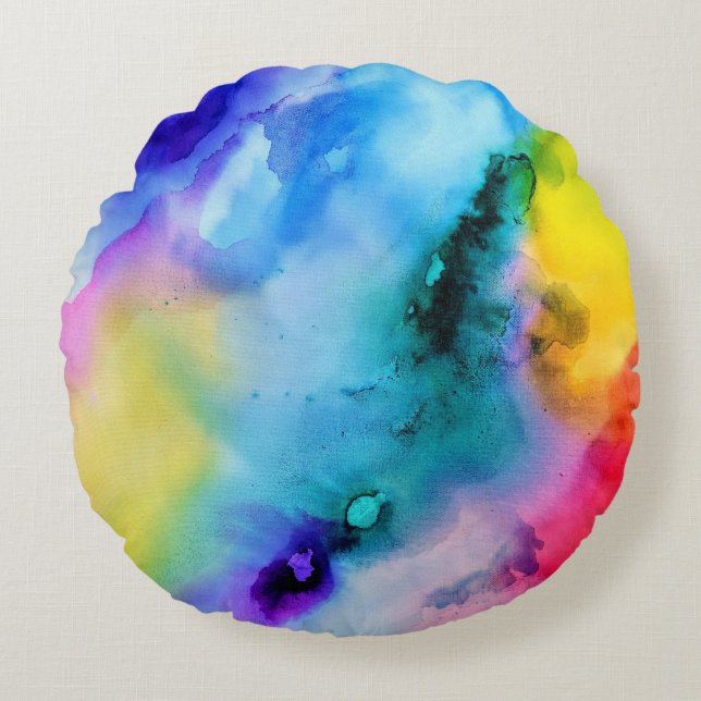 Färg Rund Kudde (Framsidan)