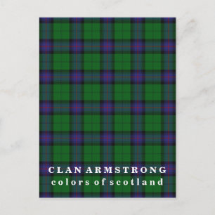 Färg Scotland Klan Armstrong Tartan Vykort