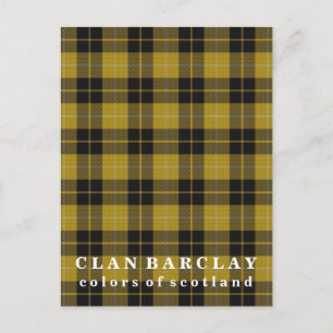 Färg Scotland Klan Barclay Tartan Vykort