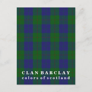 Färg Scotland Klan Barclay Tartan Vykort